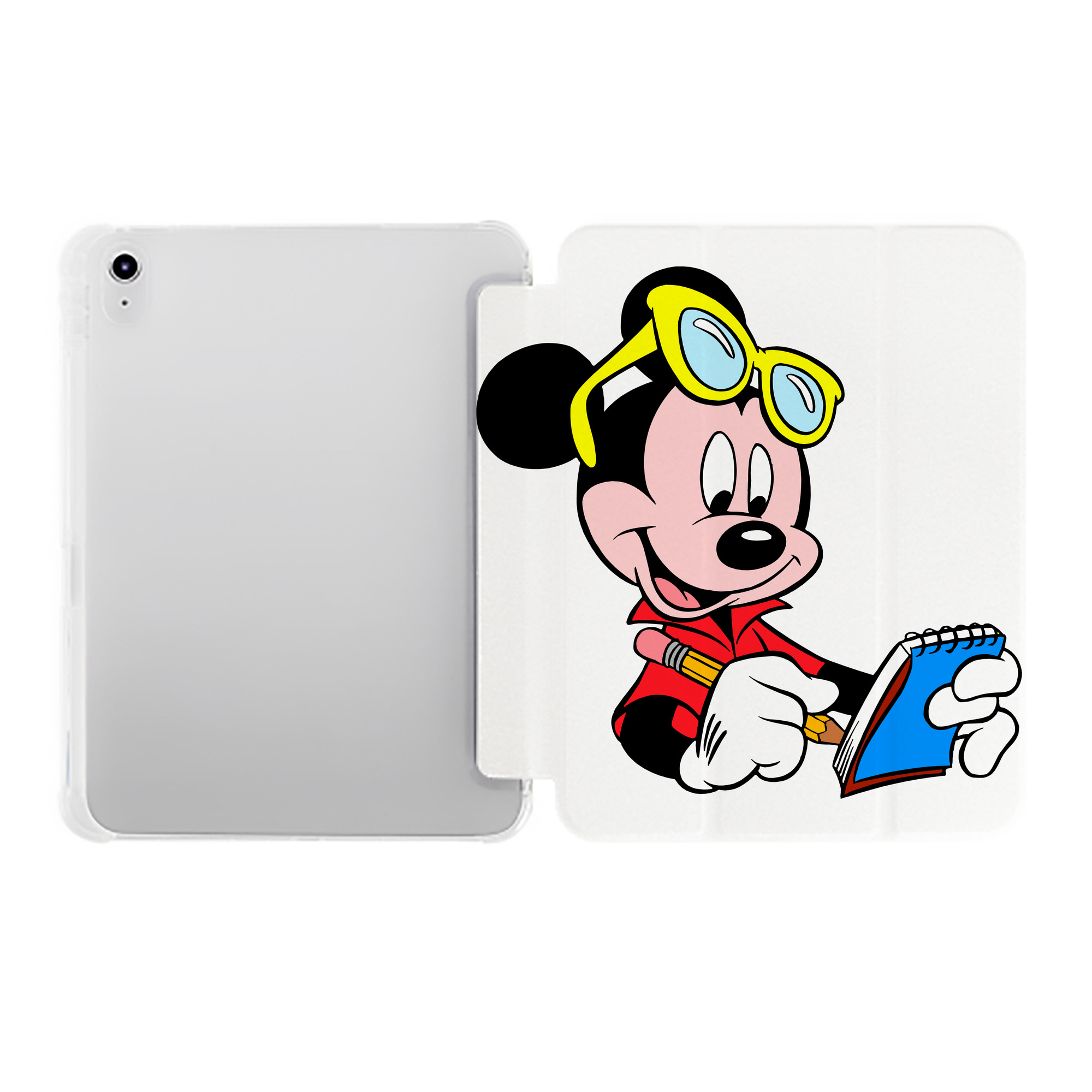 （画像用） ミッキーマウス Mickey Mouse IPad ケース ペン収納付き 三つ折りスタンド PUレザー×シリコン 対応機種9.5/10.5/10.9インチ
